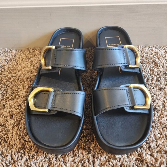 Dolce Vita Black & Gold Platforms - Picture 1 of 7